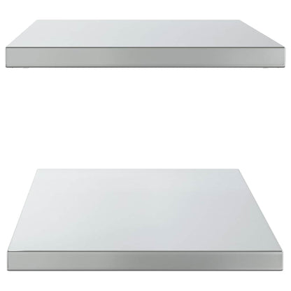 Wandregale 2 Stk. 100x40x3 cm Silbern Edelstahl