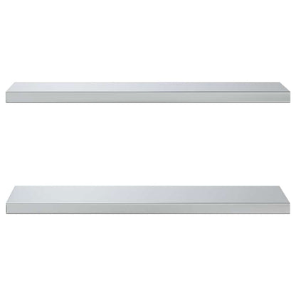 Wandregale 2 Stk. 75x23,5x3 cm Silbern Edelstahl
