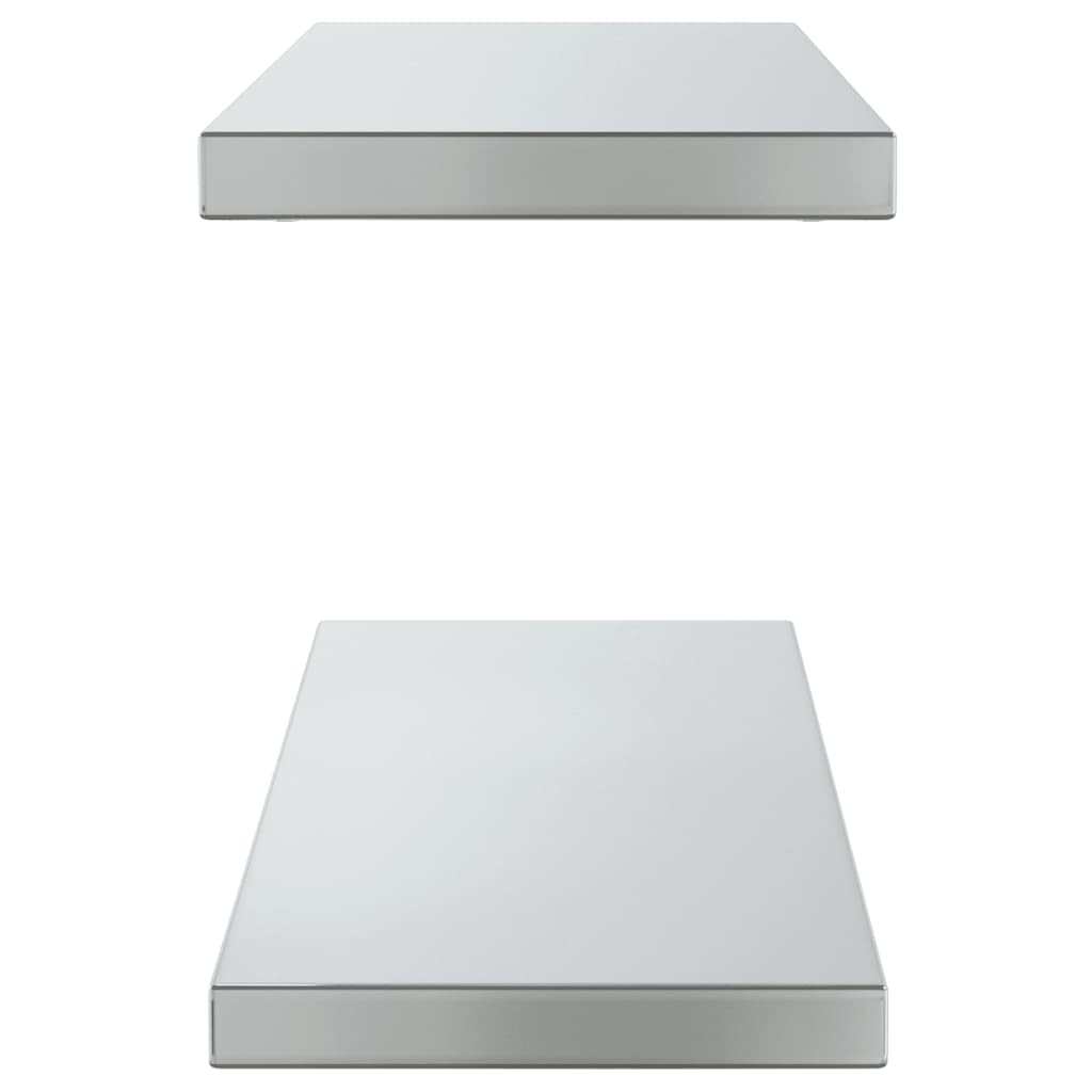 Wandregale 2 Stk. 75x23,5x3 cm Silbern Edelstahl