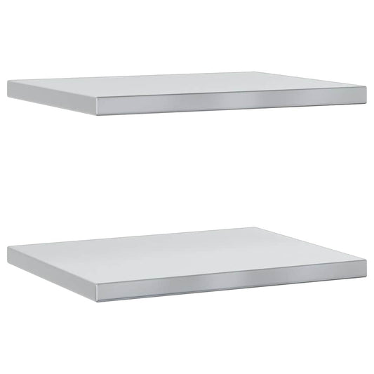 Wandregale 2 Stk. 50x40x3 cm Silbern Edelstahl