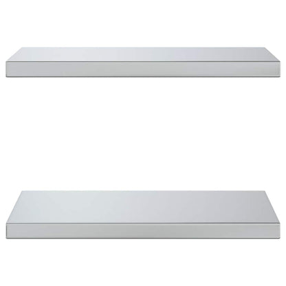 Wandregale 2 Stk. 50x30x3 cm Silbern Edelstahl
