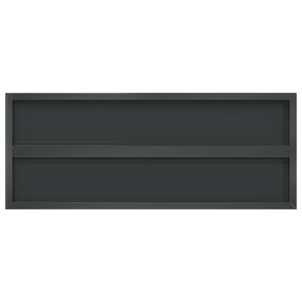 Wandregale 2 Stk. 100x40x3 cm Schwarz Edelstahl