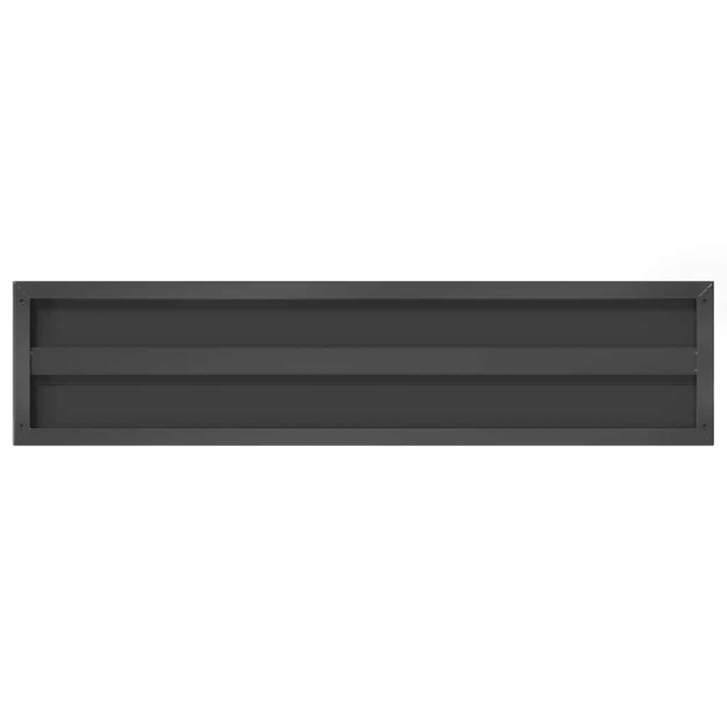 Wandregale 2 Stk. 100x23,5x3 cm Schwarz Edelstahl