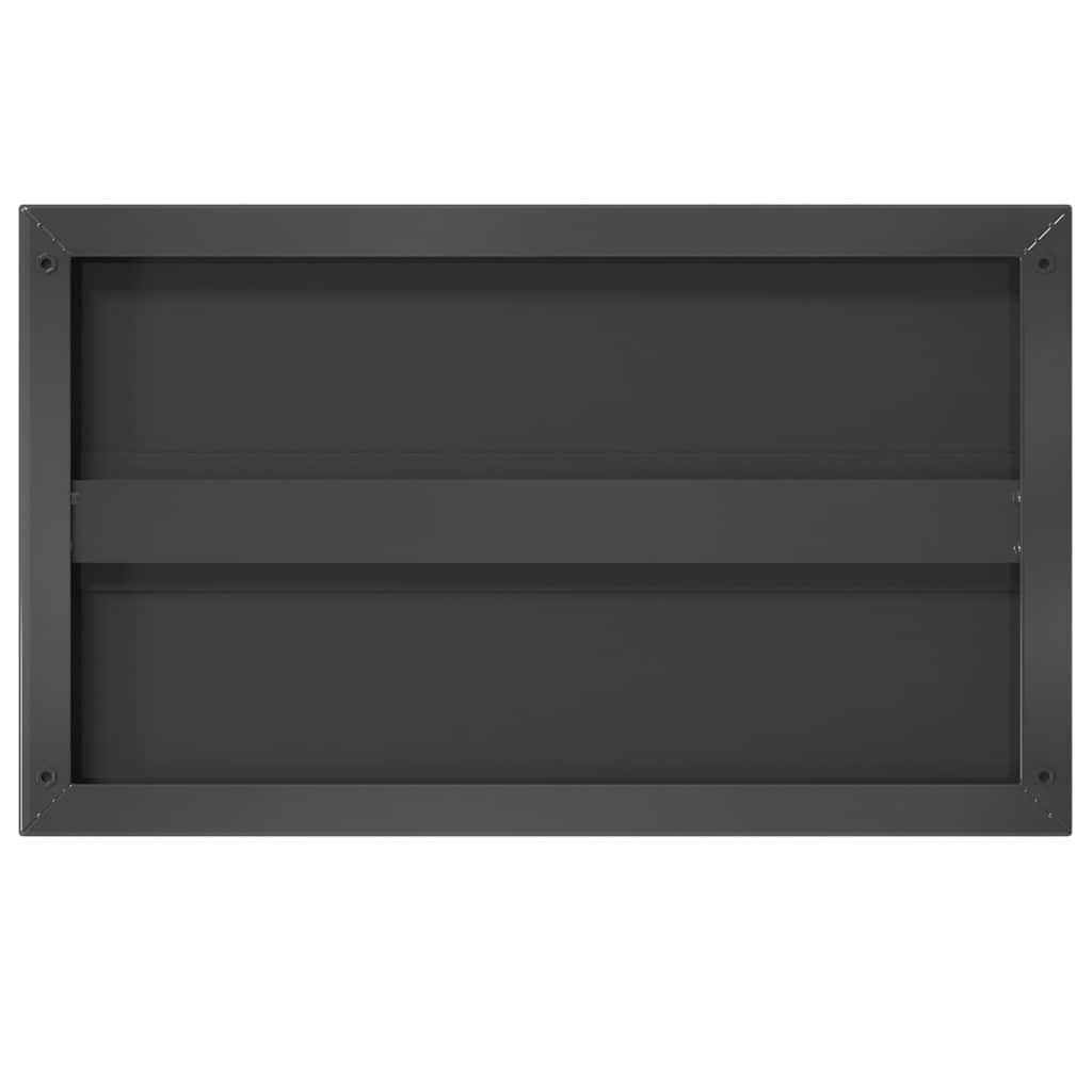 Wandregale 2 Stk. 75x30x3 cm Schwarz Edelstahl