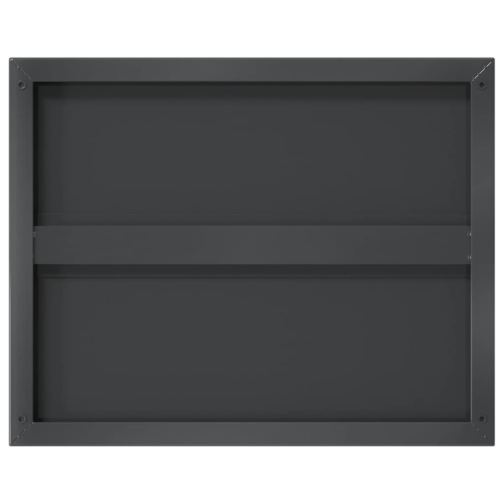 Wandregale 2 Stk. 50x40x3 cm Schwarz Edelstahl