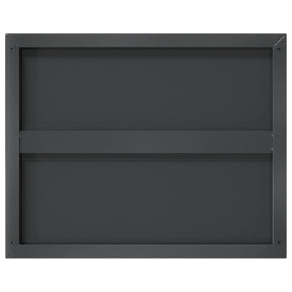 Wandregale 2 Stk. 50x40x3 cm Schwarz Edelstahl