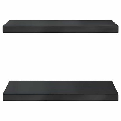 Wandregale 2 Stk. 50x30x3 cm Schwarz Edelstahl