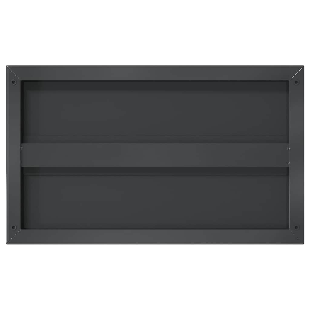 Wandregale 2 Stk. 50x30x3 cm Schwarz Edelstahl