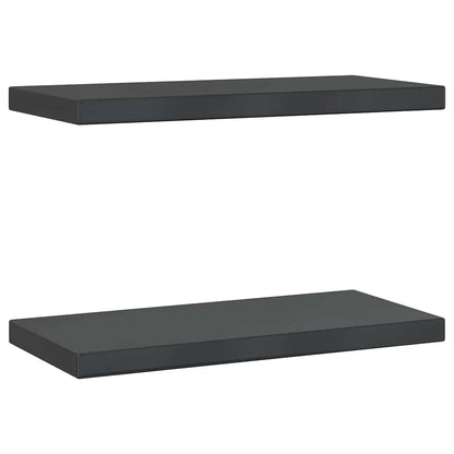 Wandregale 2 Stk. 50x23,5x3 cm Schwarz Edelstahl
