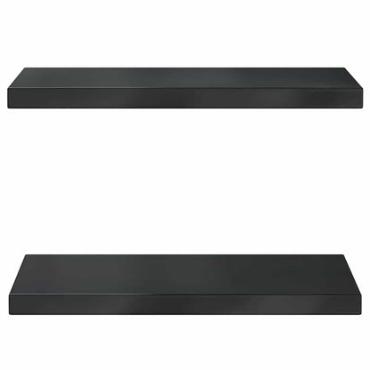 Wandregale 2 Stk. 50x23,5x3 cm Schwarz Edelstahl