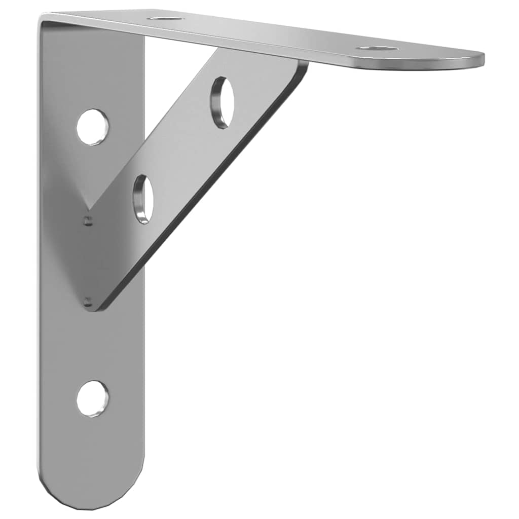 Regalträger 4 Stk. 15x2,5x11,5 cm Silbern Edelstahl