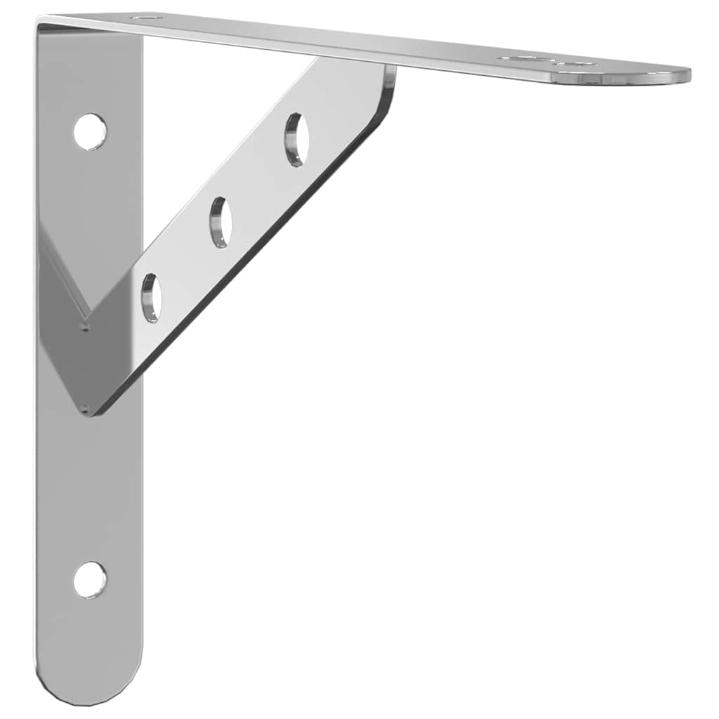 Regalträger 4 Stk. 23,5x2,5x15,5 cm Silbern Edelstahl