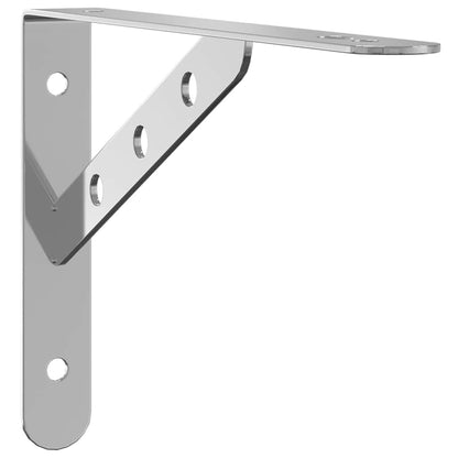 Regalträger 4 Stk. 23,5x2,5x15,5 cm Silbern Edelstahl