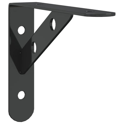 Regalträger 4 Stk. 15x2,5x11,5 cm Schwarz Edelstahl
