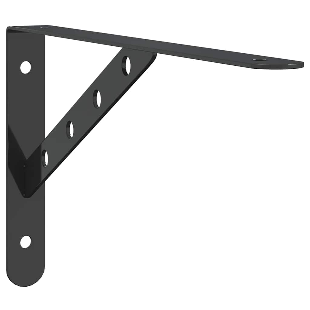Regalträger 4 Stk. 30x2,5x15,5 cm Schwarz Edelstahl