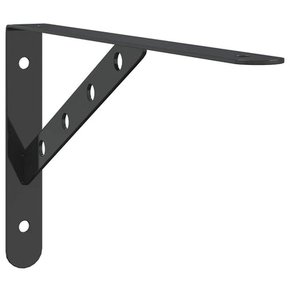 Regalträger 4 Stk. 30x2,5x15,5 cm Schwarz Edelstahl