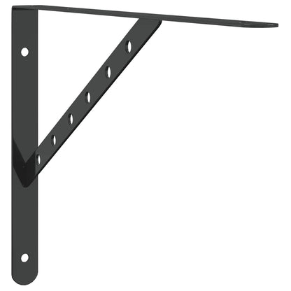 Regalträger 4 Stk. 40x2,5x25 cm Schwarz Edelstahl