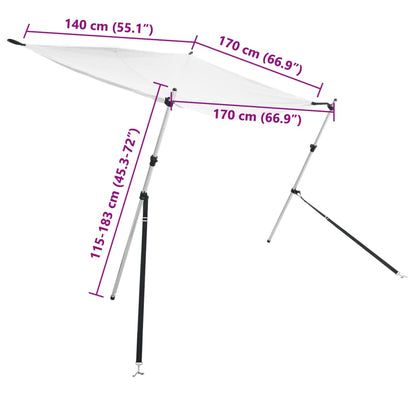 T-Top-Beschattungsverlängerung Weiß 170x170x(115-183) cm