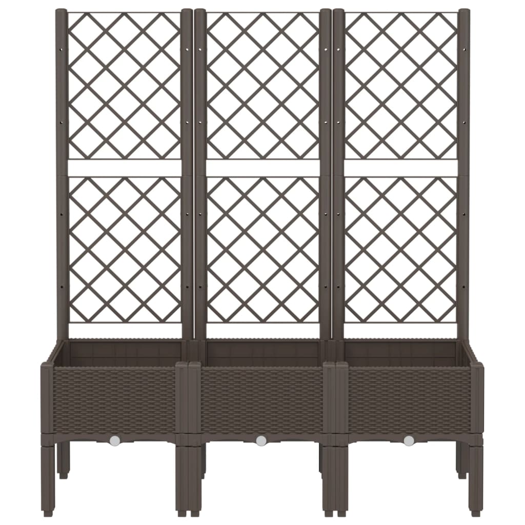 Pflanzkübel mit Rankgitter Braun 120x40x142 cm PP