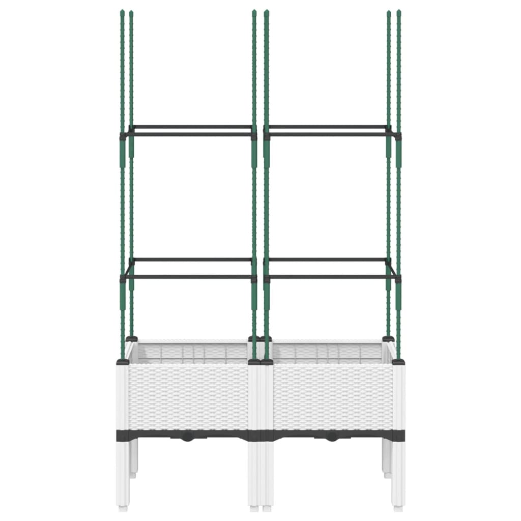 Pflanzkübel mit Rankgitter Weiß 80x40x142,5 cm PP