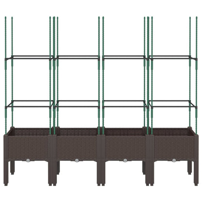 Pflanzkübel mit Rankgitter Braun 160x40x142,5 cm PP