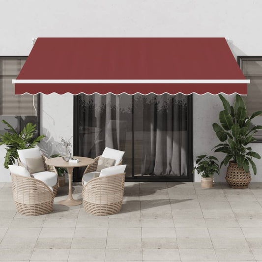 Markise Manuell mit LED Weinrot 400x300 cm