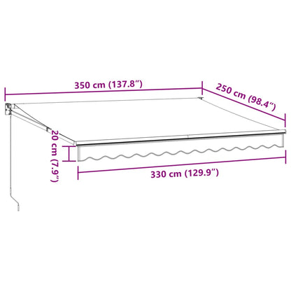 Markise Manuell Weinrot 350x250 cm