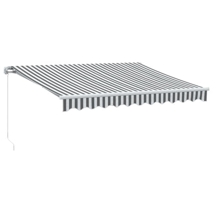 Markise mit LED-Beleuchtung Manuell Anthrazit & Weiß 300x250 cm