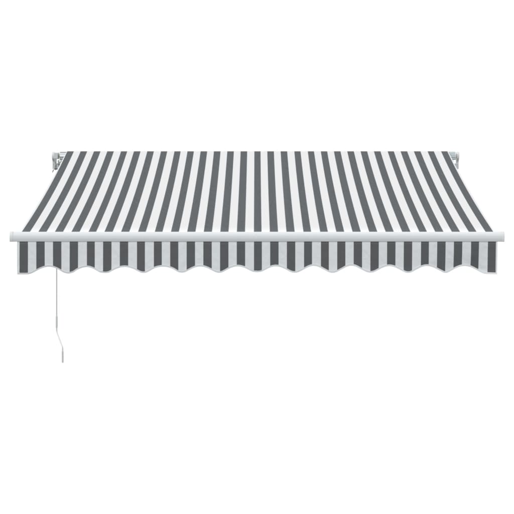 Markise mit LED-Beleuchtung Manuell Anthrazit & Weiß 300x250 cm