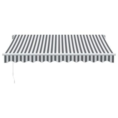 Markise mit LED-Beleuchtung Manuell Anthrazit & Weiß 300x250 cm