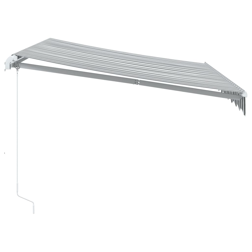 Markise mit LED-Beleuchtung Manuell Anthrazit & Weiß 300x250 cm