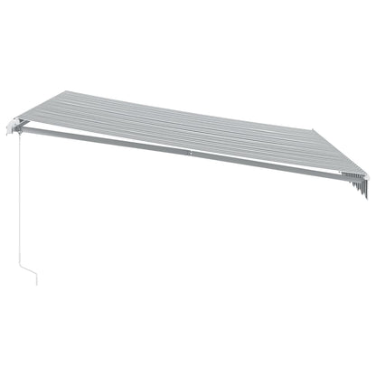 Markise Manuell mit LED Anthrazit & Weiß 400x350 cm
