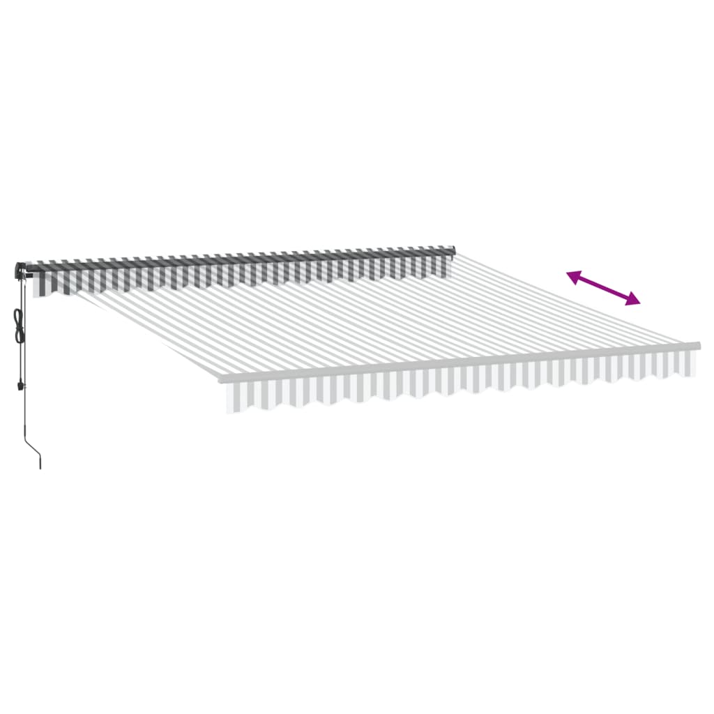 Markise Automatisch mit LEDs Anthrazit & Weiß 400x350 cm
