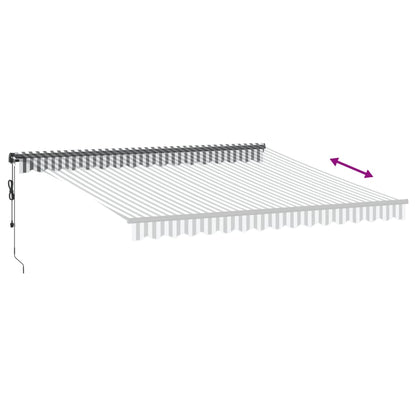 Markise Automatisch mit LEDs Anthrazit & Weiß 400x350 cm