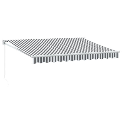 Markise Einziehbar Anthrazit & Weiß 3,5x2,5 m Stoff & Aluminium