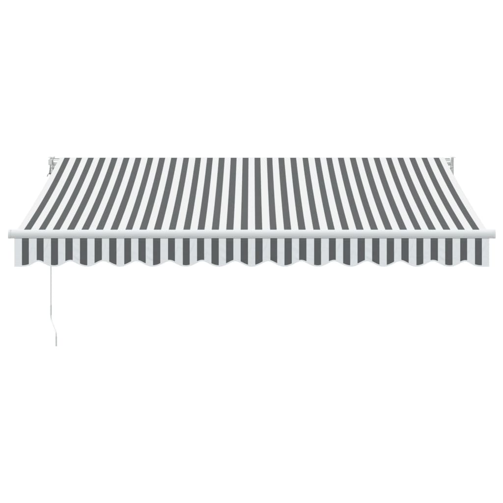 Markise Einziehbar Anthrazit & Weiß 3,5x2,5 m Stoff & Aluminium