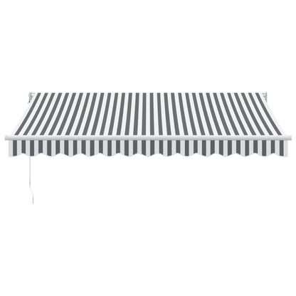 Markise Einziehbar Anthrazit & Weiß 3,5x2,5 m Stoff & Aluminium