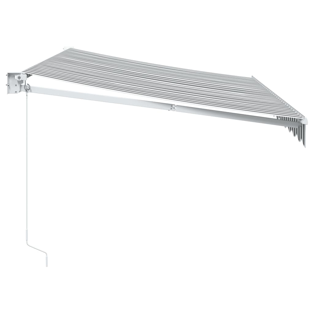Markise Einziehbar Anthrazit & Weiß 3,5x2,5 m Stoff & Aluminium