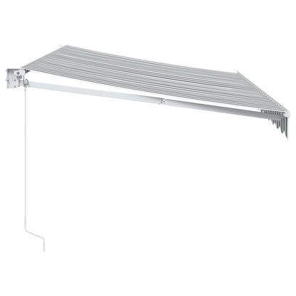 Markise Einziehbar Anthrazit & Weiß 3,5x2,5 m Stoff & Aluminium