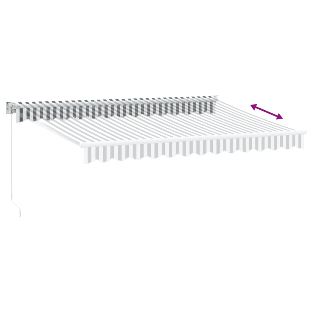 Markise Einziehbar Anthrazit & Weiß 3,5x2,5 m Stoff & Aluminium