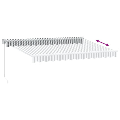 Markise Einziehbar Anthrazit & Weiß 3,5x2,5 m Stoff & Aluminium