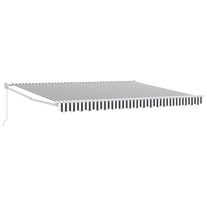 Markise Einziehbar Anthrazit und Weiß 4x3 m Stoff und Aluminium