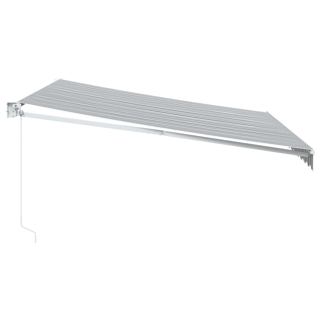 Markise Einziehbar Anthrazit und Weiß 4x3 m Stoff und Aluminium
