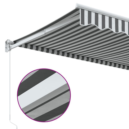 Markise Einziehbar Anthrazit und Weiß 4x3 m Stoff und Aluminium