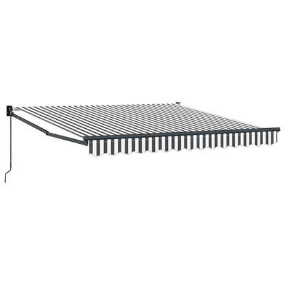 Markise Einziehbar Anthrazit und Weiß 3x2,5 m Stoff & Aluminium