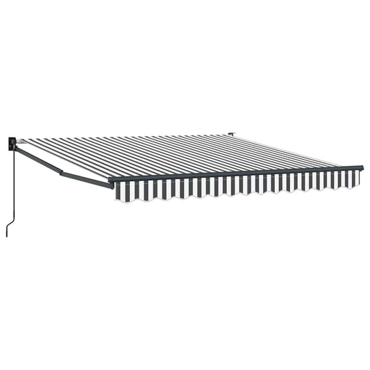 Markise Einziehbar Anthrazit und Weiß 3x2,5 m Stoff & Aluminium