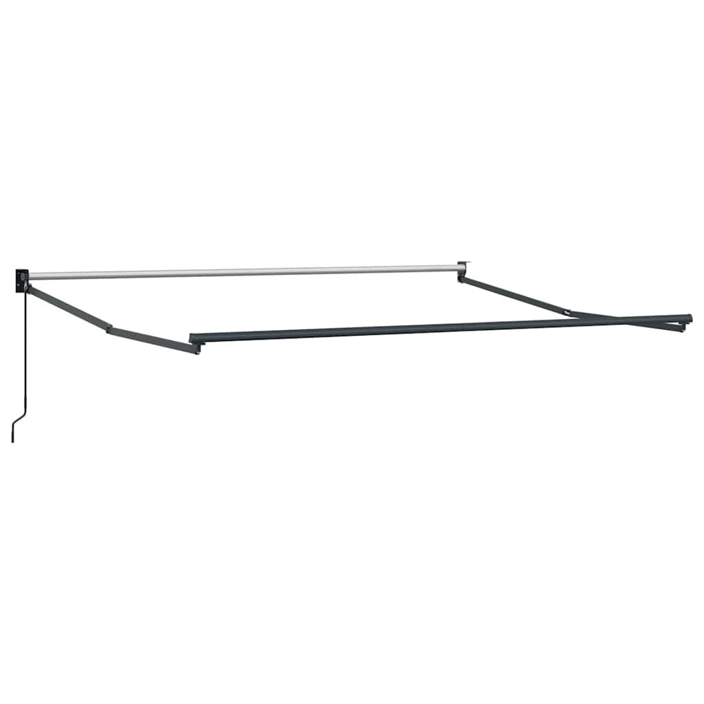 Markise Einziehbar Anthrazit und Weiß 3x2,5 m Stoff & Aluminium