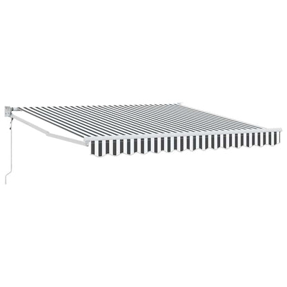 Markise Einziehbar Anthrazit und Weiß 3x2,5 m Stoff & Aluminium