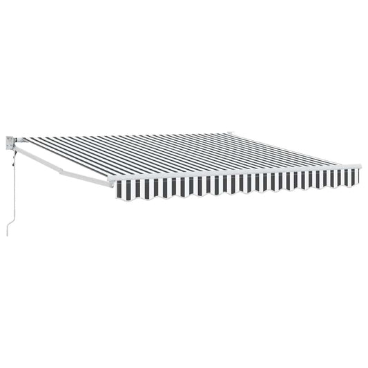 Markise Einziehbar Anthrazit und Weiß 3x2,5 m Stoff & Aluminium