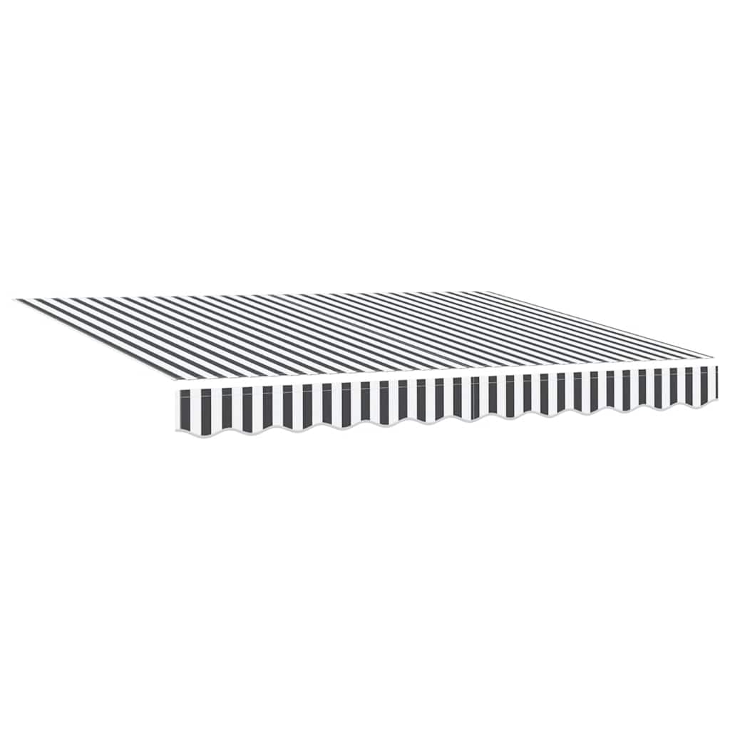 Markise Einziehbar Anthrazit und Weiß 3x2,5 m Stoff & Aluminium